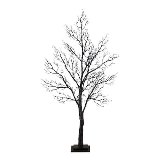 4ft. Pre-Lit Halloween Minimalist Twig Artificial Fall Tree with 160 Orange & Purple LED Lights